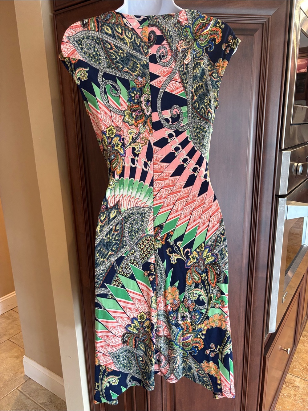 S-Twelve Navy Multi Paisley Twist-Front Dress - Picture 2 of 2